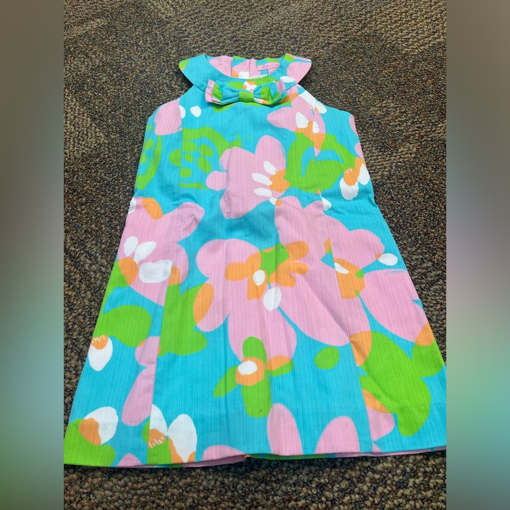 Lilly Pulitzer Kids Dress in Blue, Pink, and Green Floral